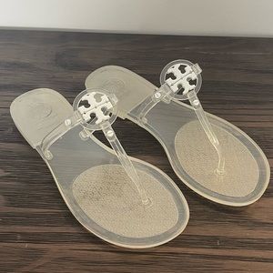 Tory Burch clear “Minnie” Miller jelly thong sandal